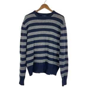 J. Crew | Navy Stripe Lambs Wool Knit Crew Neck Long Sleeve Pullover Sweater